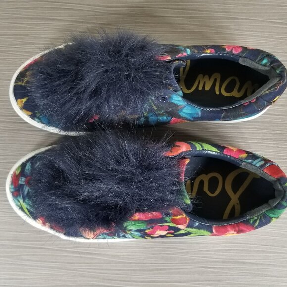 Sam Edelman Leya Pom Pom Tropical Floral Slip-on Sneakers Womens Size 5.5 / 35.5 - Picture 10 of 12